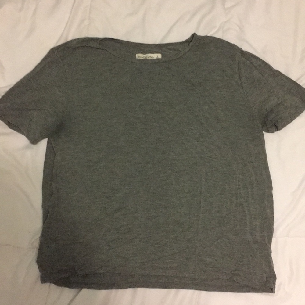 Gray A&F slightly cropped tee